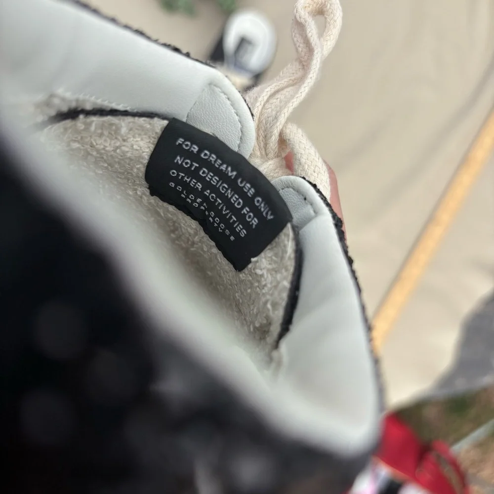 GOLDEN GOOSE SUPER START GLITTER SNEAKERS BACKLESS SLIDES LACE UP LEATHER 37/7 - Picture 8 of 8